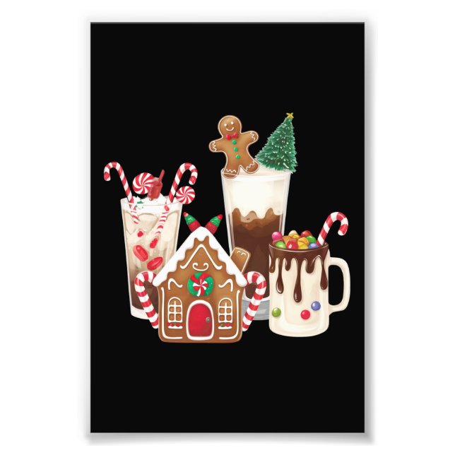 Gingerbread Christmas Coffee Lover Gift Xmas  Photo Print (Front)