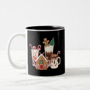 Gingerbread Christmas Coffee Lover Gift Xmas Two-Tone Coffee Mug