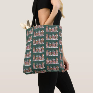 Gingerbread Christmas Coffee Lover Latte Drink Tote Bag