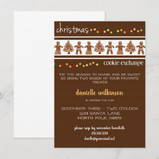 Gingerbread Christmas Cookie Exchange Invitation