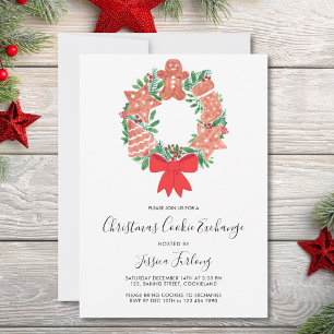 Gingerbread Christmas Cookie Exchange Party Invitation