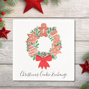 Gingerbread Christmas Cookie Exchange Party Napkin