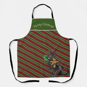 Gingerbread Christmas Cookie Kitty  Apron