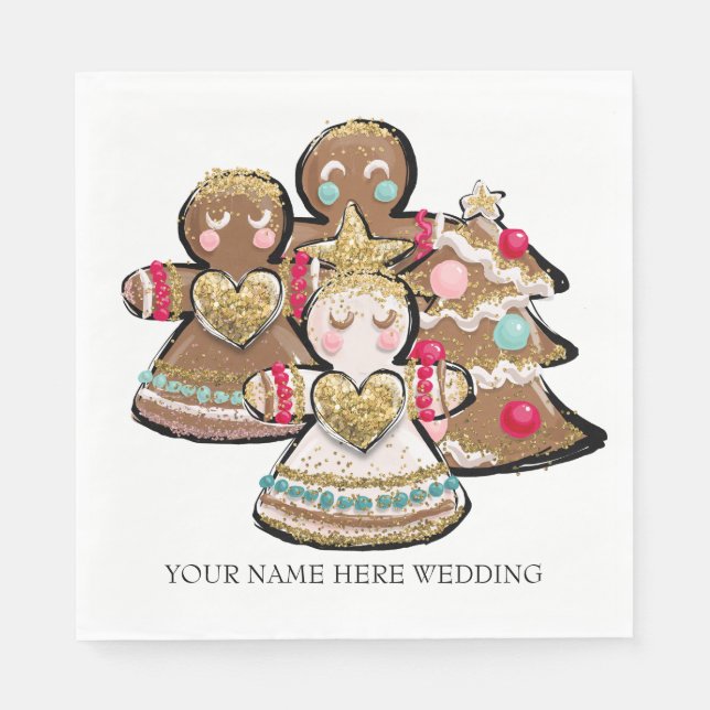 Gingerbread Christmas Cookie Napkin (Front)