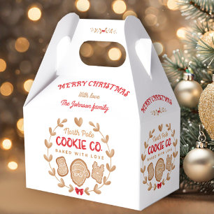 Gingerbread Christmas Cookies Exchange Red Name Favour Box