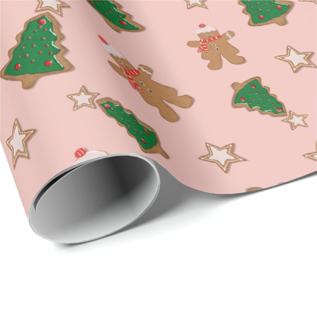 Gingerbread Christmas Cookies Wrapping Paper (Roll Corner)