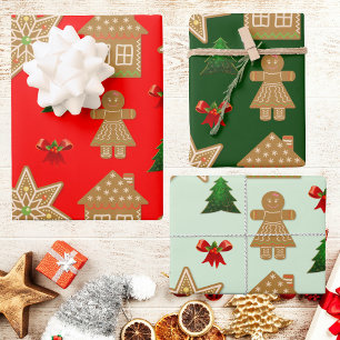 Gingerbread Christmas cookies Wrapping Paper Sheet