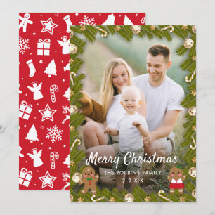 Gingerbread Christmas Decor Photo Frame Holiday Card