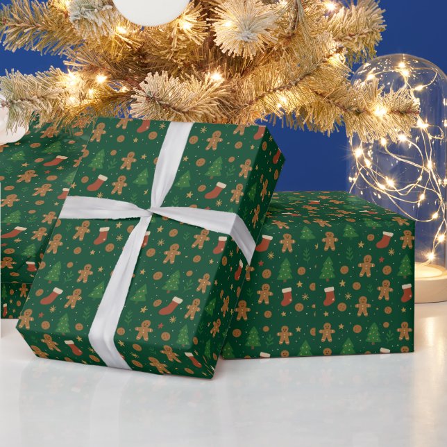 Gingerbread Christmas Fun Wrapping Paper (Holidays)
