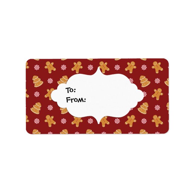 Gingerbread Christmas Gift Label Stickers (Front)