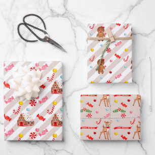 Gingerbread Christmas Gift Wrapping Papers Paper Sheet
