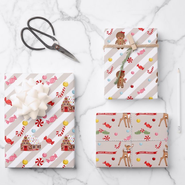 Gingerbread Christmas Gift Wrapping Papers Paper Sheet (Front)