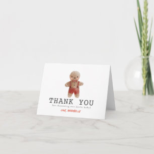 Gingerbread Christmas Holiday Boy Baby Shower Thank You Card