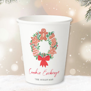Gingerbread Christmas Holiday Cookie Exchange Paper Cups