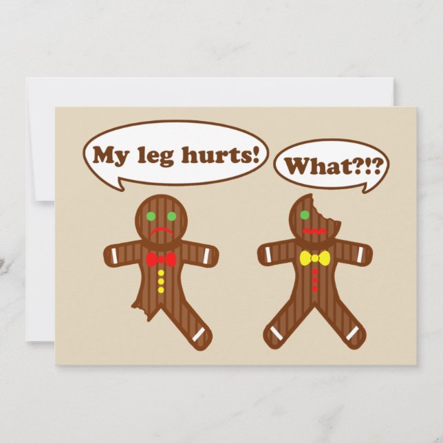 Gingerbread Christmas Humour | Brown Holiday Card (Front)