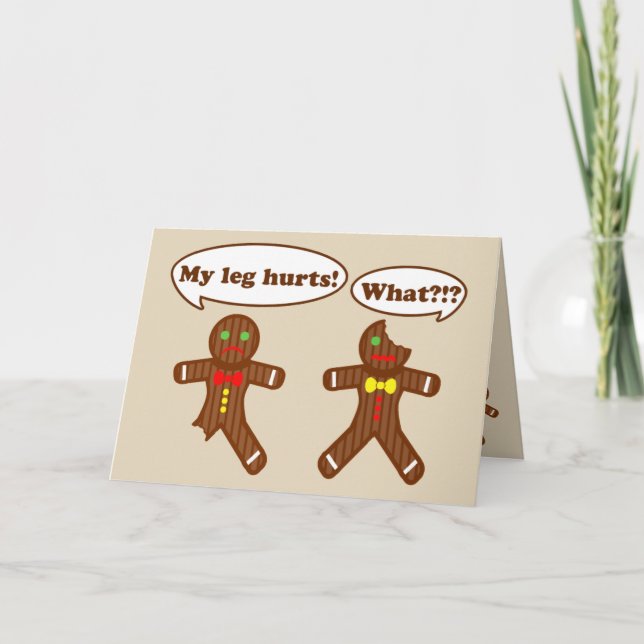 Gingerbread Christmas Humour Holiday Card (Front)