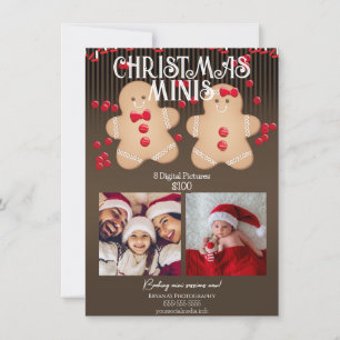 Gingerbread Christmas Minis Photography Flyer Invitation