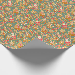 Gingerbread Christmas Motifs Wrapping Paper