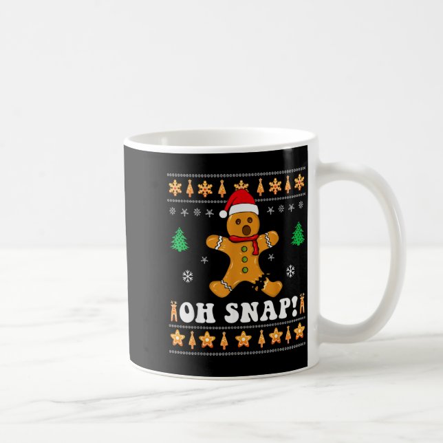 Gingerbread Christmas Oh Snap! Xmas Baking Baker H Coffee Mug (Right)