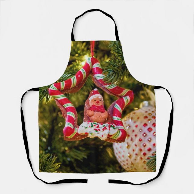 Gingerbread Christmas Ornament Apron (Front)
