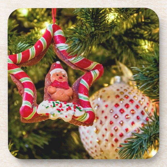 Gingerbread Christmas Ornament Coaster (Front)