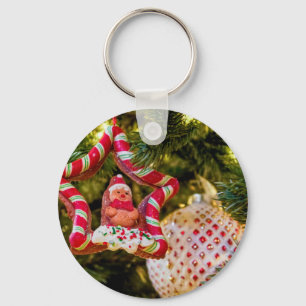 Gingerbread Christmas Ornament Key Ring