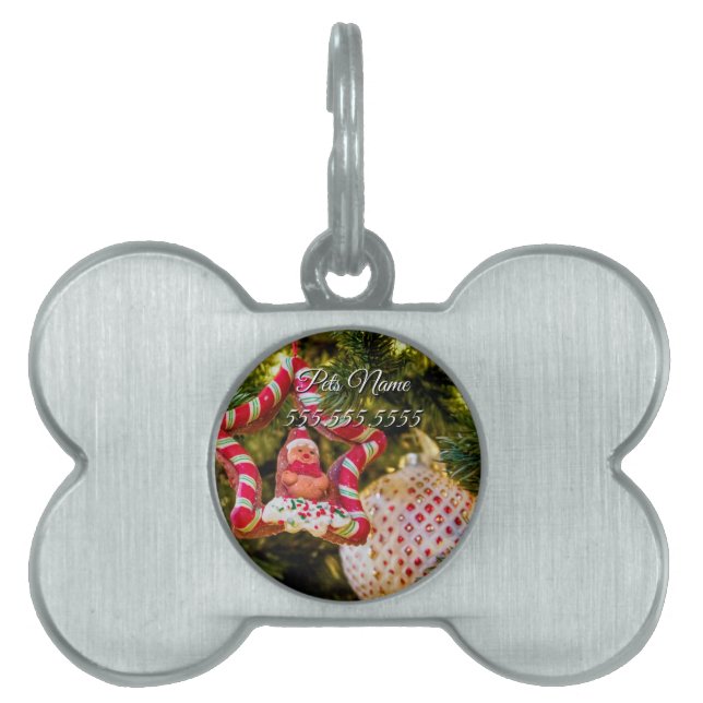 Gingerbread Christmas Ornament Pet Tag (Front)