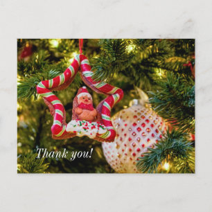 Gingerbread Christmas Ornament Thank you Postcard