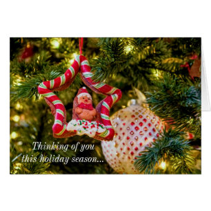 Gingerbread Christmas Ornament Thinking You Card