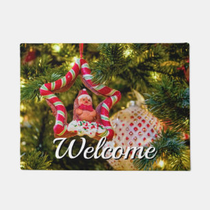 Gingerbread Christmas Ornament Welcome Doormat