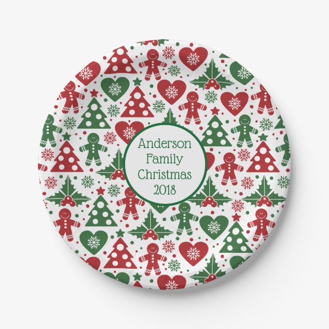 Gingerbread Christmas Paper Plate (Front)