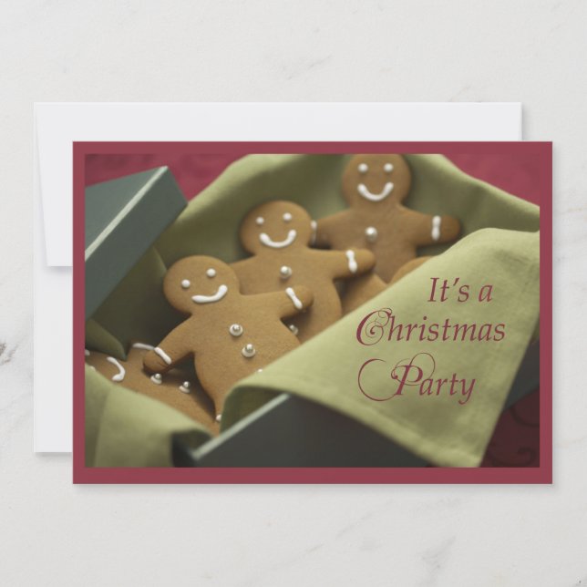 Gingerbread Christmas Party Invitation (Front)