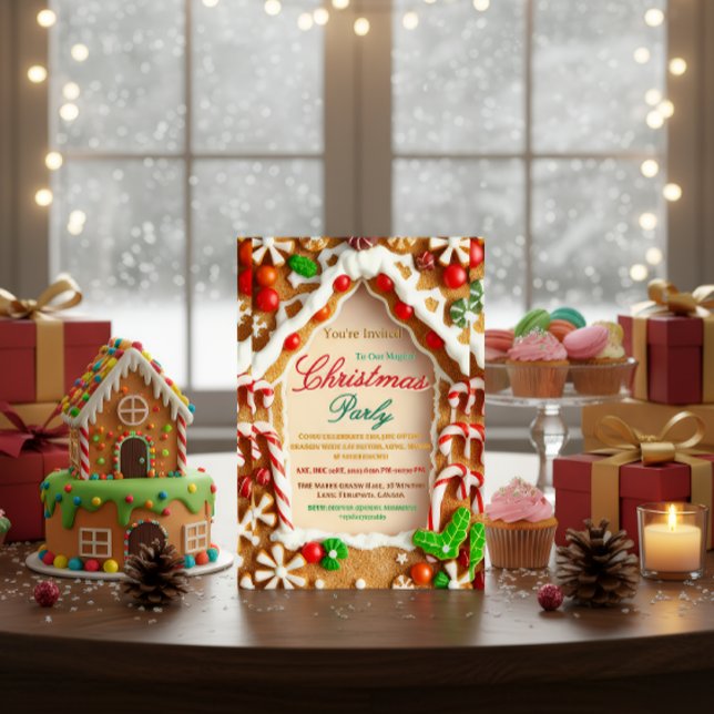 Gingerbread Christmas Party Invitation (Creator Uploaded)