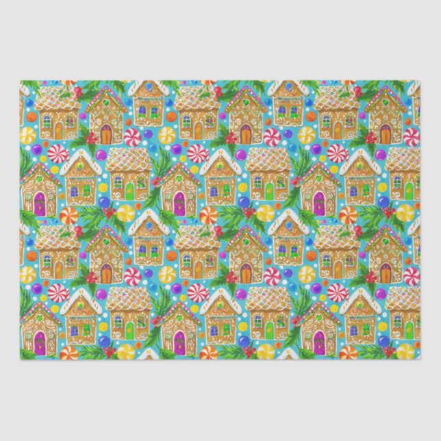 Gingerbread Christmas pattern Tissue Paper (Front)