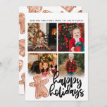 Gingerbread christmas photo collage Flat Card<br><div class="desc">Gingerbread christmas photo collage Flat Card</div>