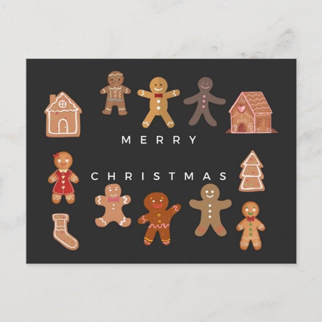 Gingerbread Christmas Postcard (Front)