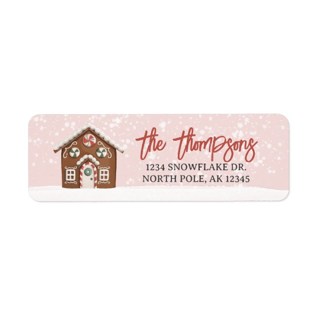 Gingerbread Christmas Return Labels (Front)