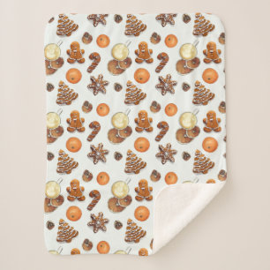 Gingerbread Christmas Scent Sherpa Blanket