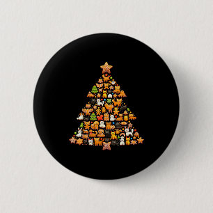 Gingerbread Christmas Tree Funny Gingerbread Anima 6 Cm Round Badge