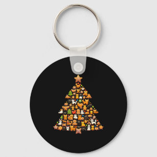 Gingerbread Christmas Tree Funny Gingerbread Anima Key Ring
