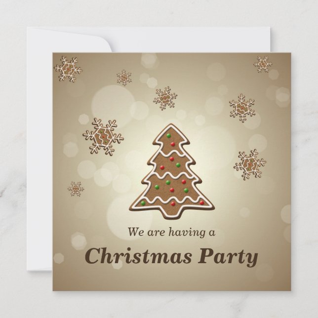 Gingerbread Christmas Tree Invitation (Front)