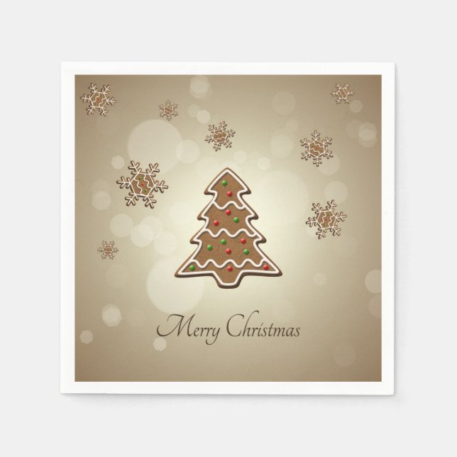 Gingerbread Christmas Tree Napkin (Front)