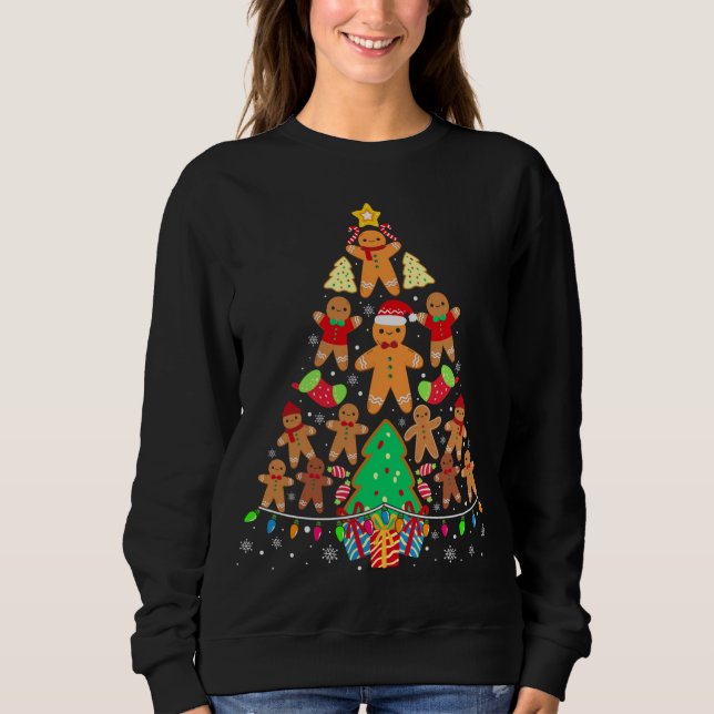 Gingerbread Christmas Tree Xmas PJs Pyjamas Sweatshirt (Front)