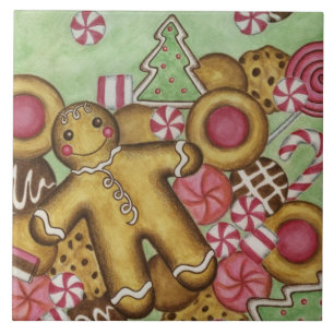 Gingerbread Christmas Trivet Tile