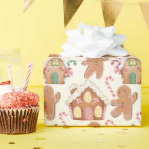 Gingerbread Christmas Winter Holiday Season Wrapping Paper