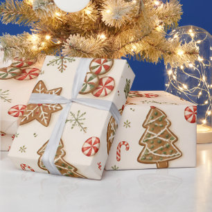 Gingerbread Christmas Wrapping Paper Cute Holida
