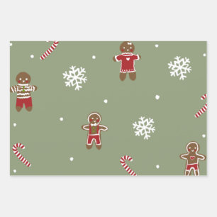 Gingerbread Christmas Wrapping Paper Sheet