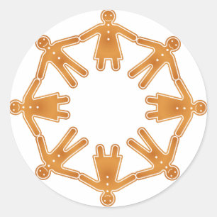Gingerbread Circle Classic Round Sticker