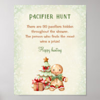 Gingerbread Classic Baby Shower Pacifier Hunt Game