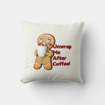 Gingerbread Coffee Lover Throw Pillow